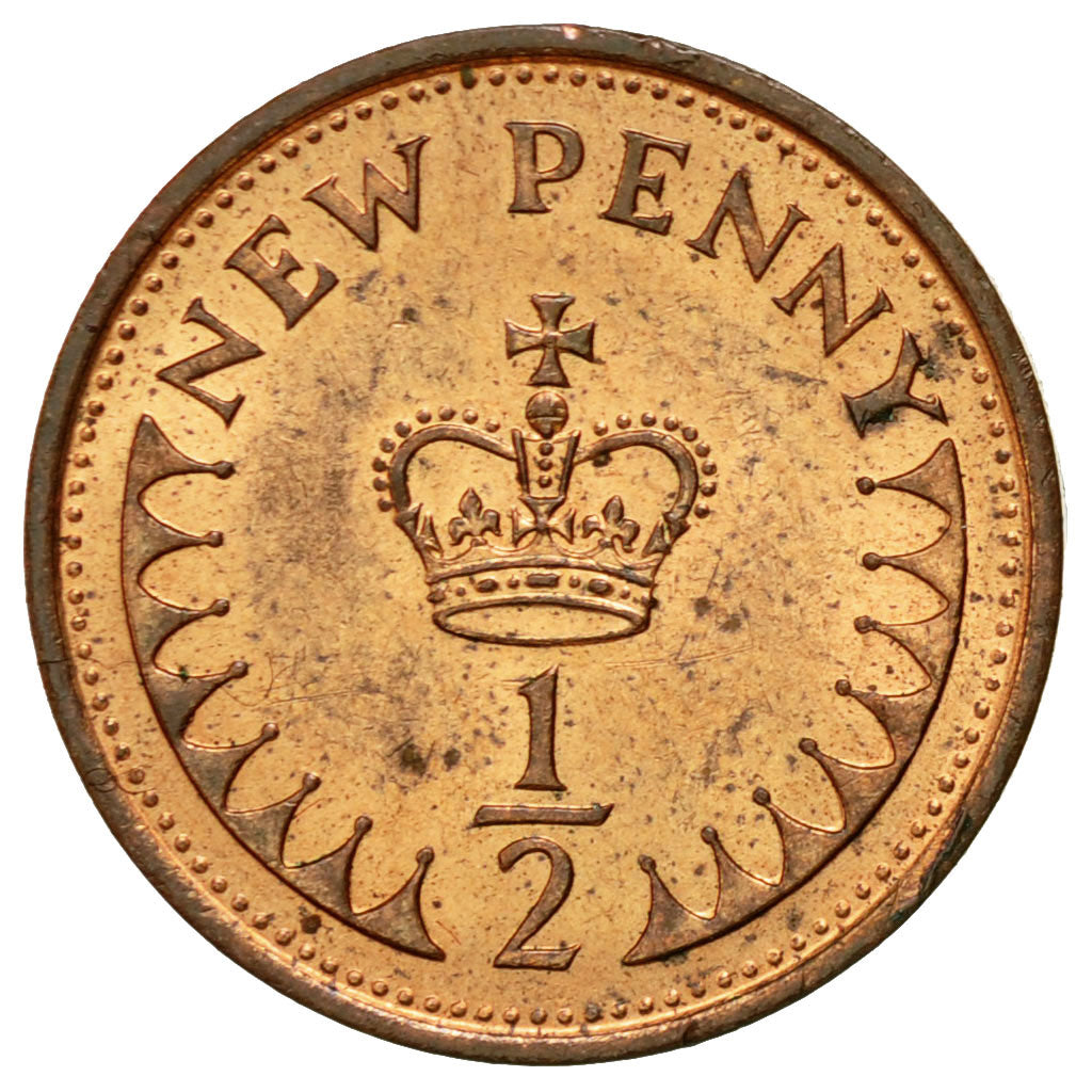 Coin, Great Britain, Elizabeth II, 1/2 New Penny, 1981, AU(50-53), Bronze
