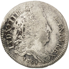 France, Louis XIV, 10 Sols aux insignes 1703 K (Bordeaux), KM 349.5