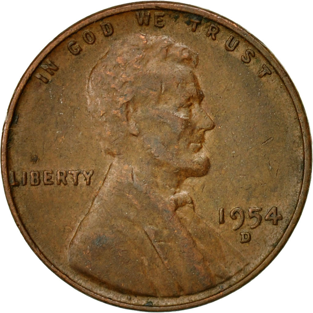 Coin, United States, Lincoln Cent, Cent, 1954, U.S. Mint, Denver, EF(40-45)