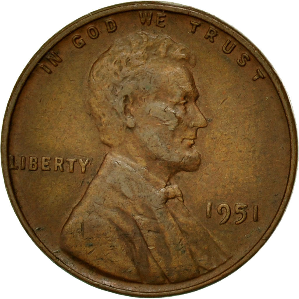 Monnaie, États-Unis, Lincoln Cent, Cent, 1951, U.S. Mint, Philadelphie, TTB