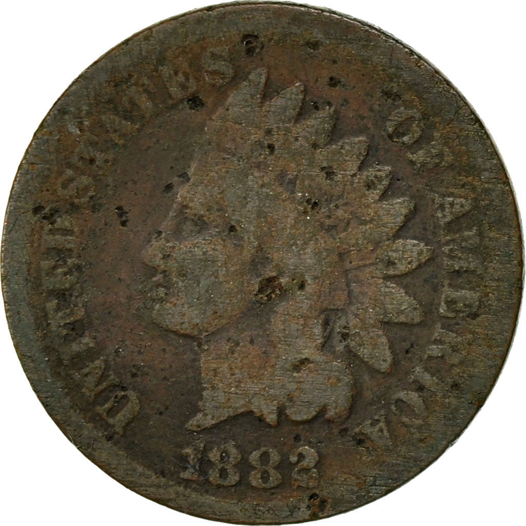 Coin, United States, Indian Head Cent, Cent, 1882, U.S. Mint, Philadelphia