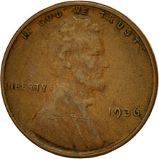 Moneta, USA, Lincoln Cent, Cent, 1936, U.S. Mint, Philadelphia, EF(40-45)