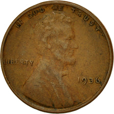 Coin, United States, Lincoln Cent, Cent, 1936, U.S. Mint, Philadelphia
