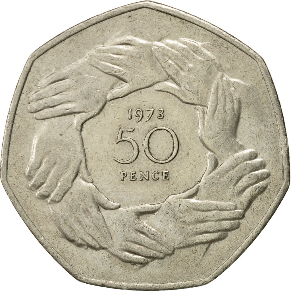 Moneta, Gran Bretagna, Elizabeth II, 50 Pence, 1973, BB, Rame-nichel, KM:918