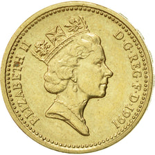 Coin, Great Britain, Elizabeth II, Pound, 1991, AU(55-58), Nickel-brass, KM:946