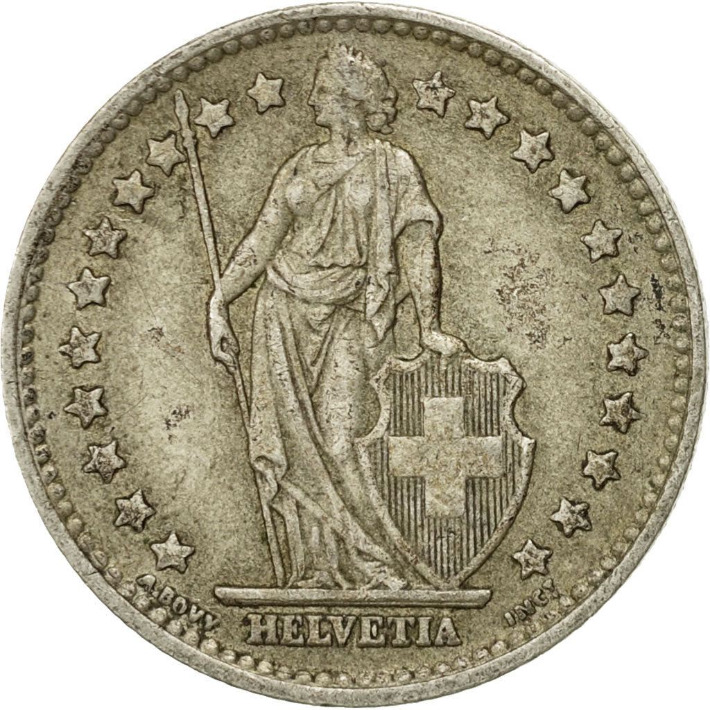 Coin, Switzerland, Franc, 1958, Bern, EF(40-45), Silver, KM:24