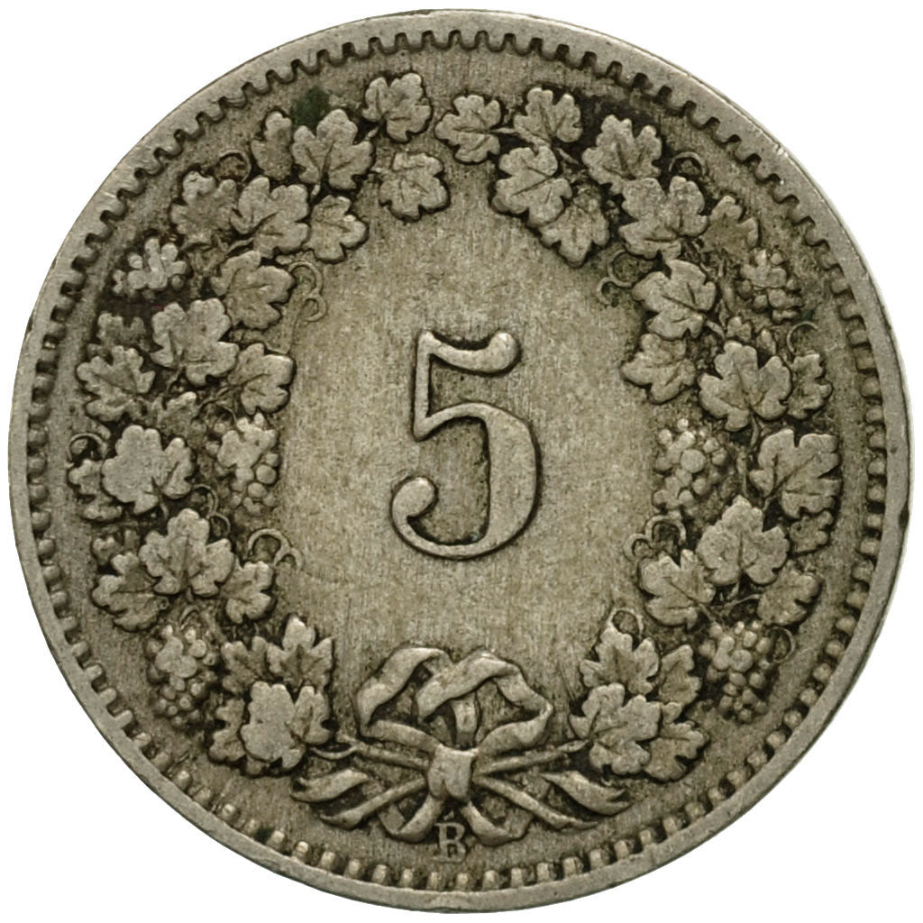 Coin, Switzerland, 5 Rappen, 1907, Bern, EF(40-45), Copper-nickel, KM:26