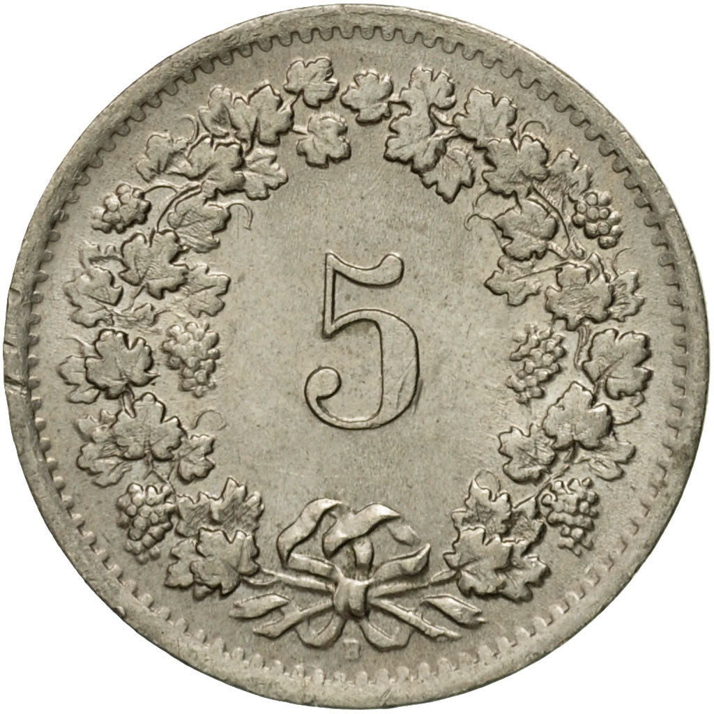 Coin, Switzerland, 5 Rappen, 1963, Bern, AU(50-53), Copper-nickel, KM:26