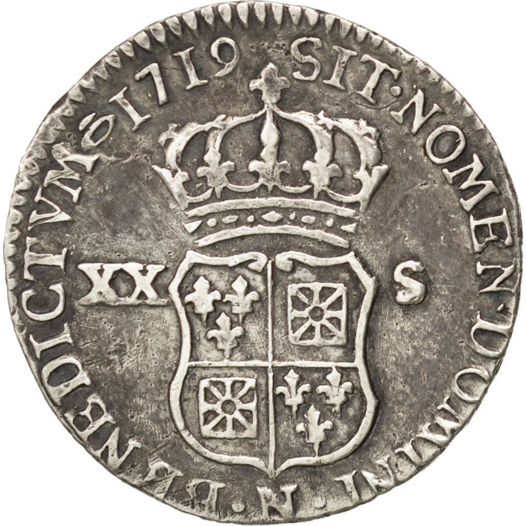Coin, France, Louis XV, 1/6 Écu (XX – S) de France-Navarre, 20 Sols, 1/6 ECU