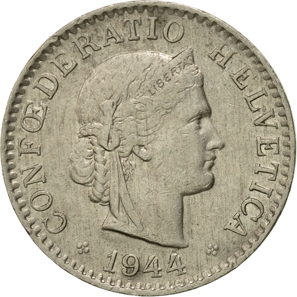 Münze, Schweiz, 20 Rappen, 1944, Bern, SS+, Copper-nickel, KM:29a