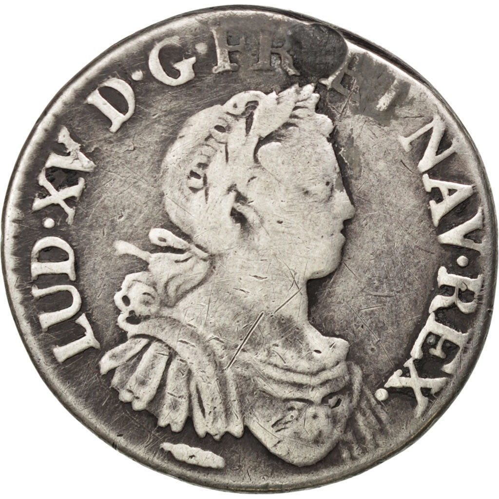 Moneta, Francia, Louis XV, 1/4 Écu aux 8 L, 30 Sols, 1/4 ECU, 1725, Amiens, B+