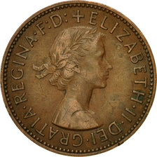 Coin, Great Britain, Elizabeth II, 1/2 Penny, 1955, EF(40-45), Bronze, KM:896