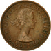 Coin, Great Britain, Elizabeth II, 1/2 Penny, 1955, EF(40-45), Bronze, KM:896