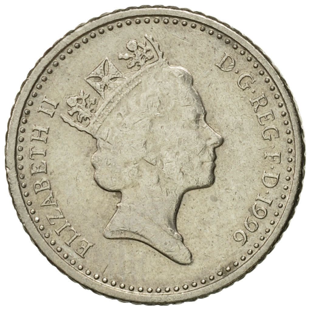 Moneda, Gran Bretaña, Elizabeth II, 5 Pence, 1996, MBC+, Cobre - níquel