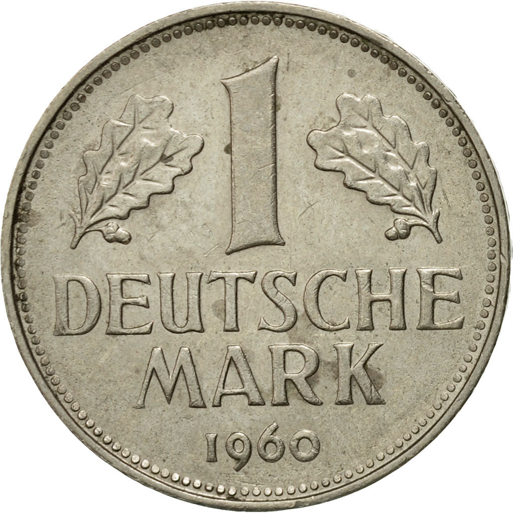 Coin, GERMANY - FEDERAL REPUBLIC, Mark, 1960, Karlsruhe, EF(40-45)