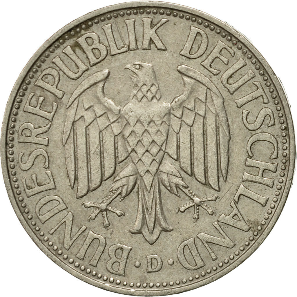 Coin, GERMANY - FEDERAL REPUBLIC, Mark, 1965, Munich, EF(40-45), Copper-nickel