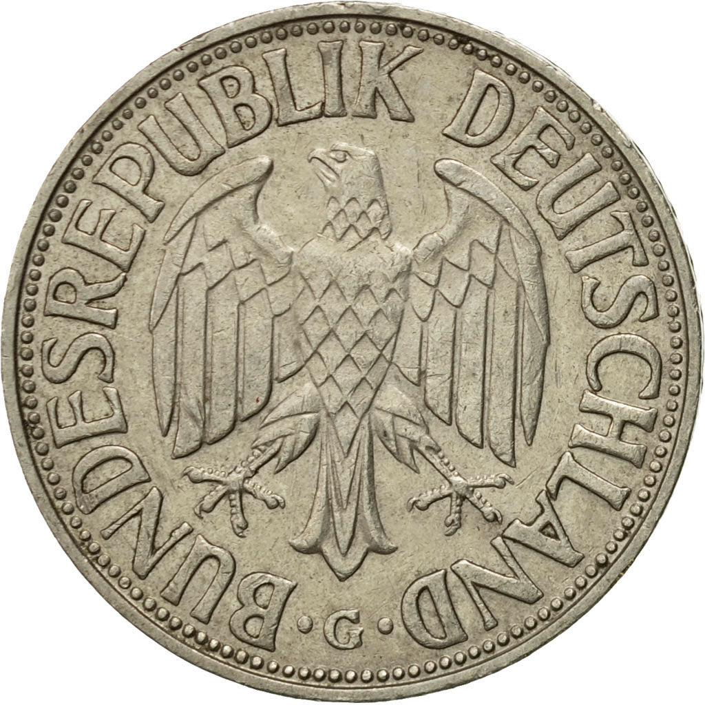 Coin, GERMANY - FEDERAL REPUBLIC, Mark, 1957, Karlsruhe, EF(40-45)
