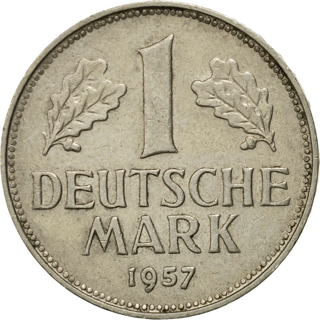 Coin, GERMANY - FEDERAL REPUBLIC, Mark, 1957, Karlsruhe, EF(40-45)