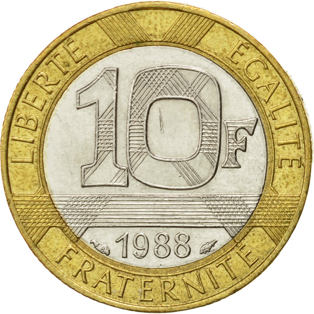 Moneta, Francia, Génie, 10 Francs, 1988, Paris, SPL-, Bi-metallico, KM:964.1