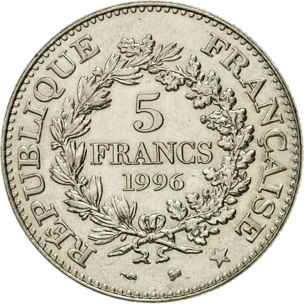 Coin, France, Hercule, 5 Francs, 1996, Paris, AU(55-58), Nickel, KM:1155