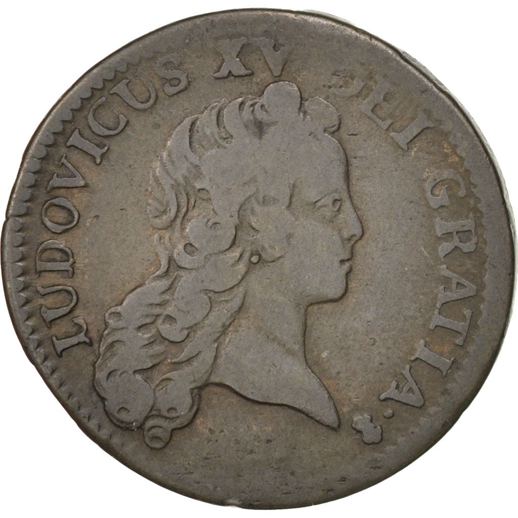 FRANCE, Demi sol au buste enfantin, 1/2 Sol, 1721, Paris, KM #451.1, VF(20-25),.