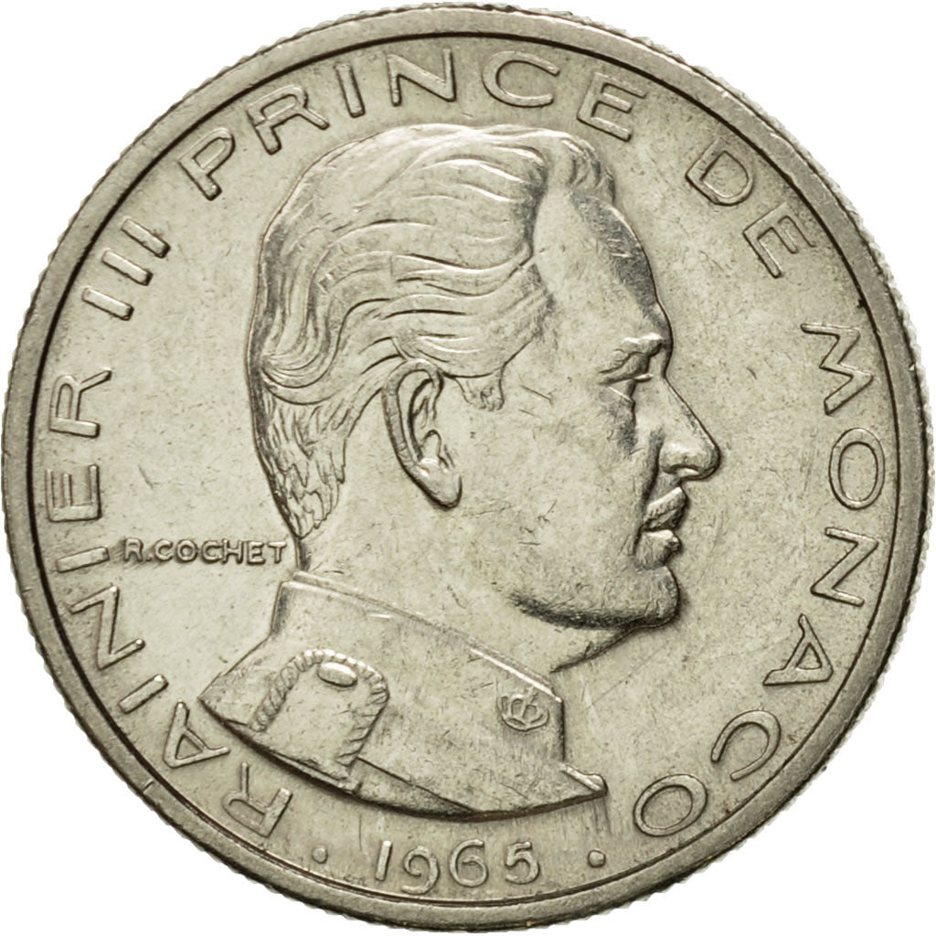 Münze, Monaco, Rainier III, 1/2 Franc, 1965, VZ, Nickel, KM:145, Gadoury:MC 149