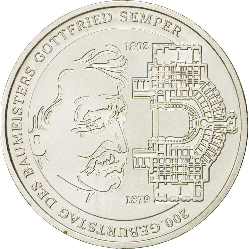 GERMANY - FEDERAL REPUBLIC, 10 Euro, 2003, MS(63), Silver, KM:227