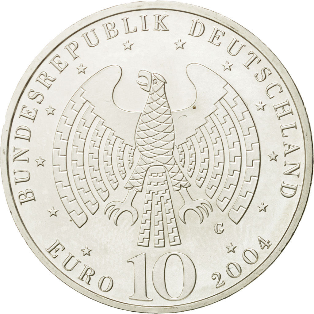 GERMANY - FEDERAL REPUBLIC, 10 Euro, 2004, MS(63), Silver, KM:231