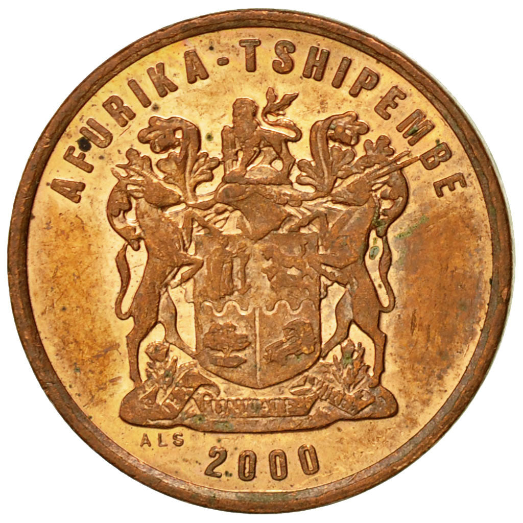 Monnaie, Afrique du Sud, 2 Cents, 2000, TTB, Copper Plated Steel, KM:159