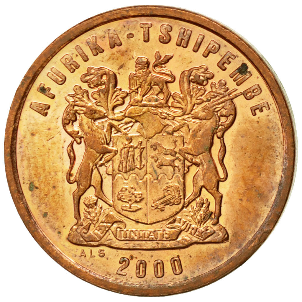 Coin, South Africa, 2 Cents, 2000, EF(40-45), Copper Plated Steel, KM:159