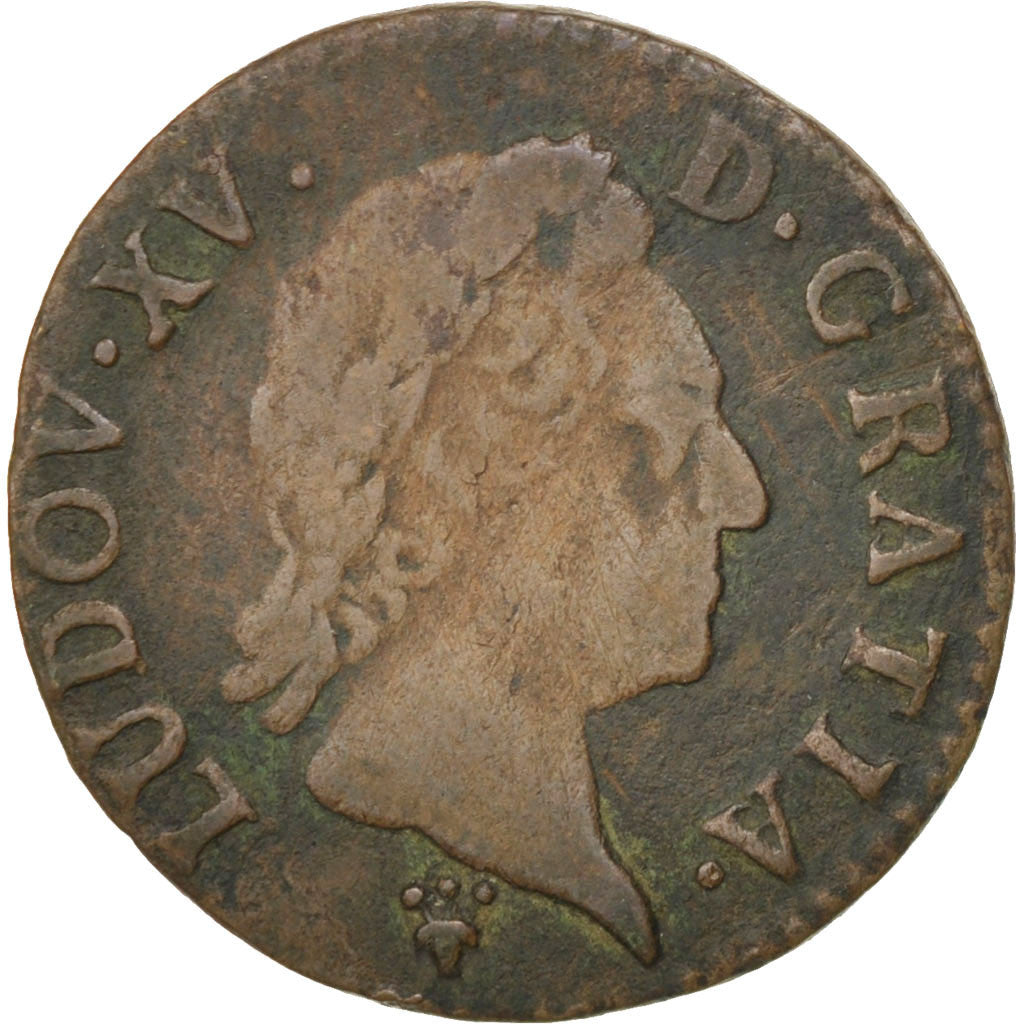 Coin, France, Louis XV, Demi sol à la vieille tête, 1/2 Sol, 1770, Reims