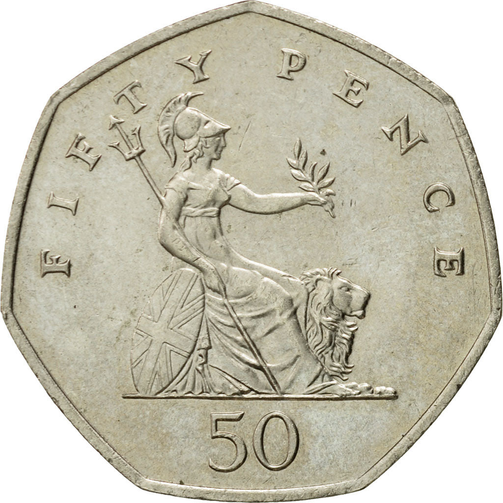 Coin, Great Britain, Elizabeth II, 50 Pence, 1998, AU(55-58), Copper-nickel