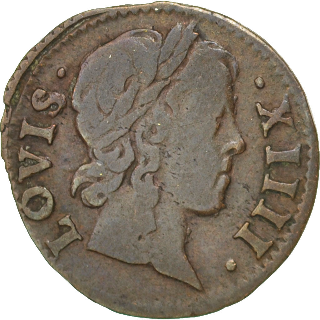 France, Louis XIV, Denier Tournois 1649 A (Paris), KM 167