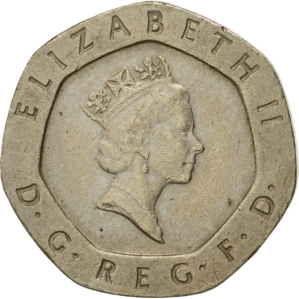 Coin, Great Britain, Elizabeth II, 20 Pence, 1987, AU(50-53), Copper-nickel