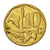 Moneta, Sudafrica, 10 Cents, 1997, BB, Acciaio placcato in bronzo, KM:161