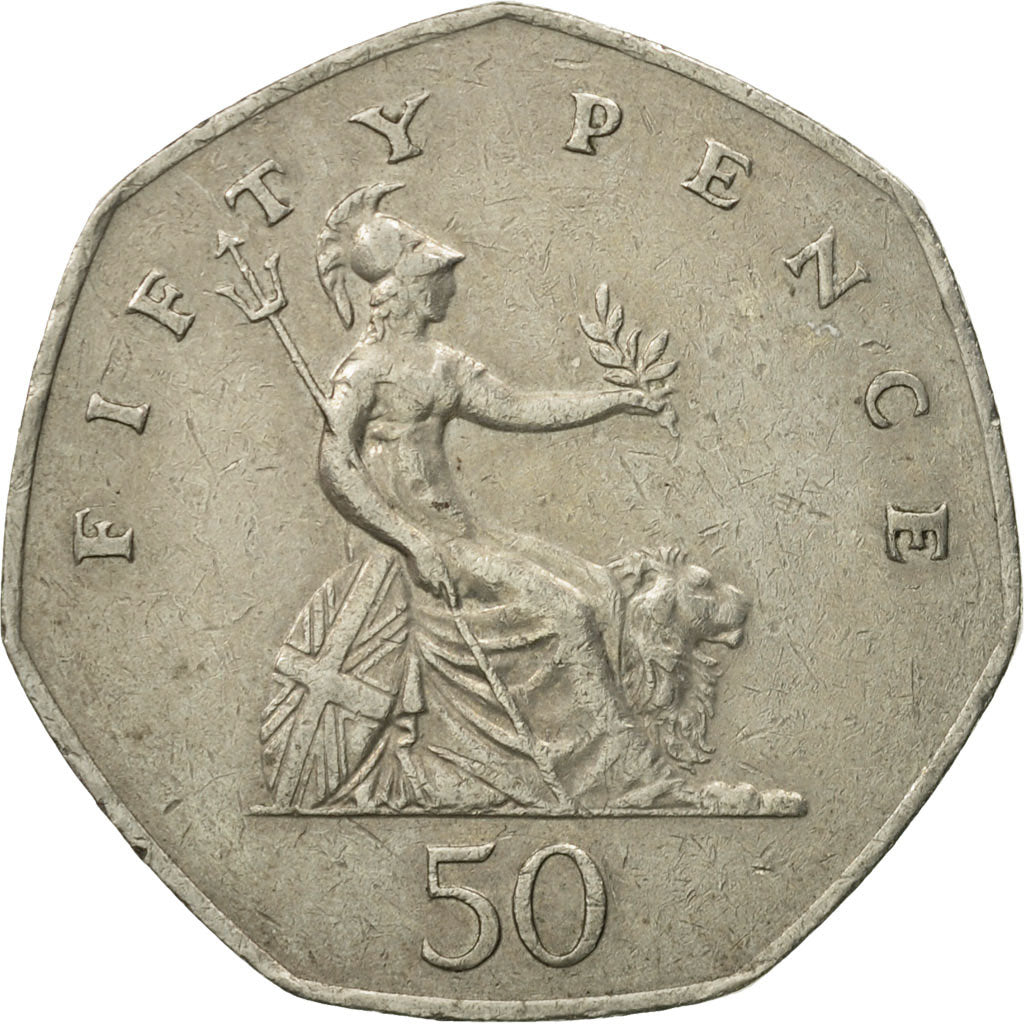Coin, Great Britain, Elizabeth II, 50 Pence, 1982, EF(40-45), Copper-nickel