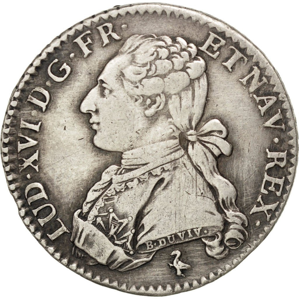 FRANCE, 1/5 Écu, 24 Sols, 1/5 ECU, 1782, Paris, KM #569.1, EF(40-45), Silver, ..