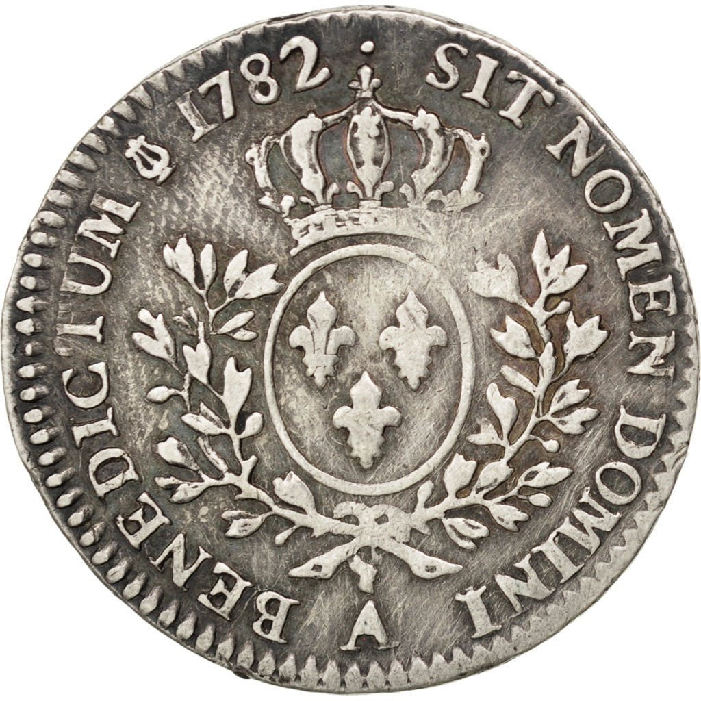 FRANCE, 1/5 Écu, 24 Sols, 1/5 ECU, 1782, Paris, KM #569.1, EF(40-45), Silver, ..