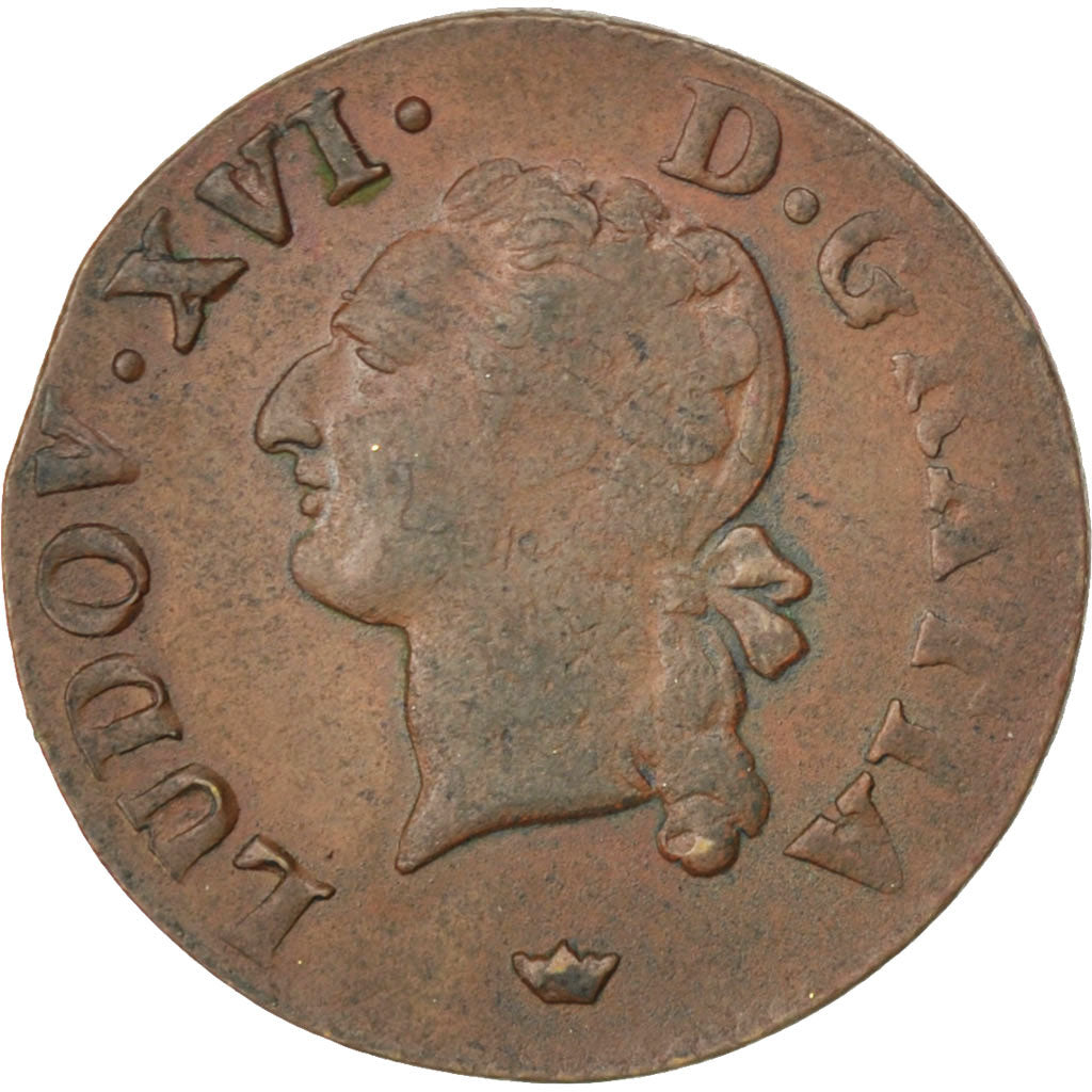 FRANCE, 1/2 Sol ou 1/2 sou, 1/2 Sol, 1789, Toulouse, KM #586.10, EF(40-45),...