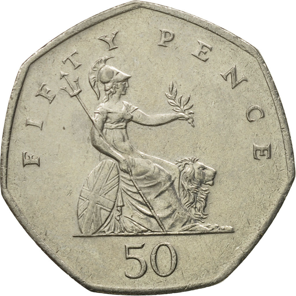 Coin, Great Britain, Elizabeth II, 50 Pence, 1997, AU(50-53), Copper-nickel