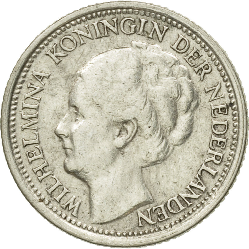 Coin, Netherlands, Wilhelmina I, 10 Cents, 1941, AU(55-58), Silver, KM:163