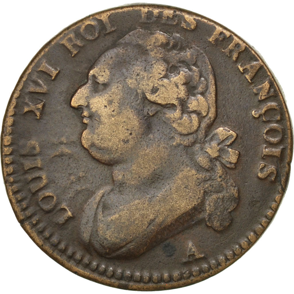 France, Constitution, 12 Deniers François 1792 A (Paris), KM 600.1