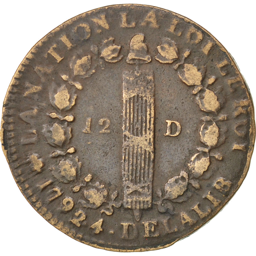 France, Constitution, 12 Deniers François 1792 A (Paris), KM 600.1