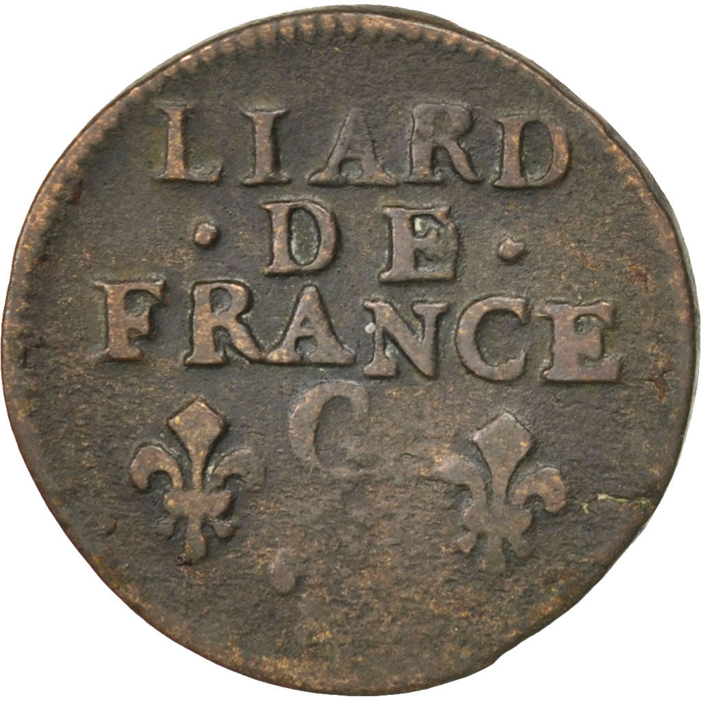 Monnaie, France, Louis XIV, Liard de France au buste âgé, troisième type