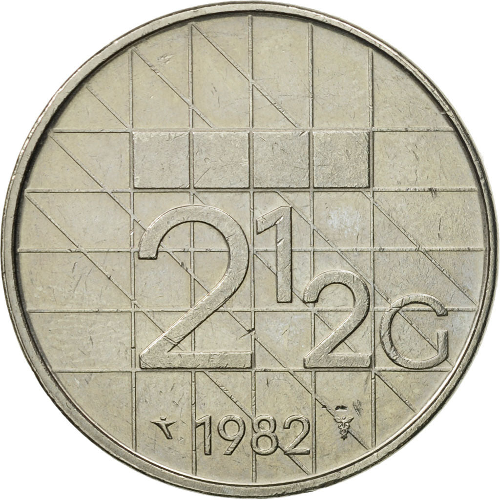 Moneta, Holandia, Beatrix, 2-1/2 Gulden, 1982, EF(40-45), Nikiel, KM:206