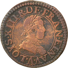 FRANCE, Double tournois, buste enfantin, Double Tournois, 1617, Paris, KM...