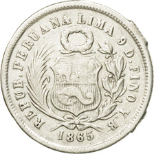 Monnaie, Pérou, SOUTH PERU, Dinero, 1865, Lima, TB+, Argent, KM:190