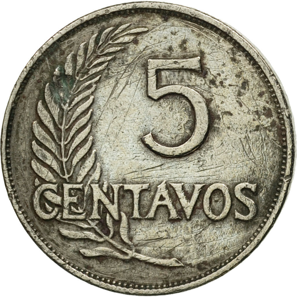 Moneda, Perú, 5 Centavos, 1939, London, MBC, Cobre - níquel, KM:213.2