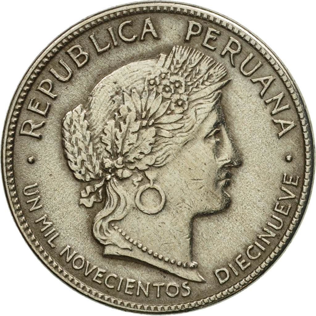 Moneda, Perú, 10 Centavos, 1919, Philadelphia, EBC, Cobre - níquel, KM:214.1