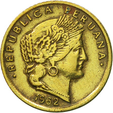 Coin, Peru, 5 Centavos, 1962, Lima, EF(40-45), Brass, KM:223.2